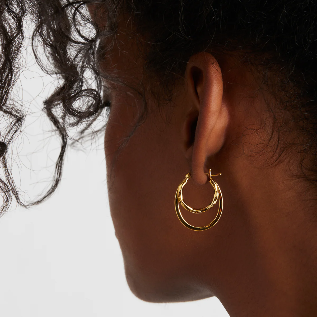 NAJO GOLD PLATED SEA OF HOPE HOOP EARRINGS