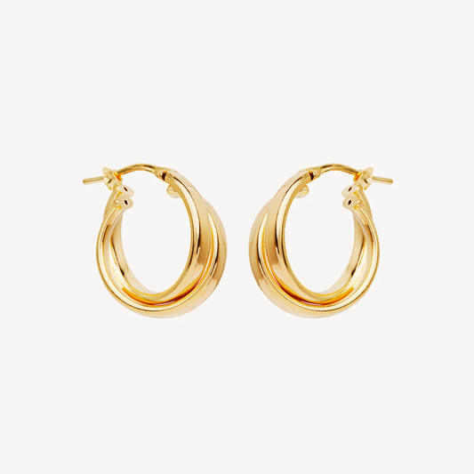 NAJO GOLD PLATED SUNSHINE HOOP EARRINGS