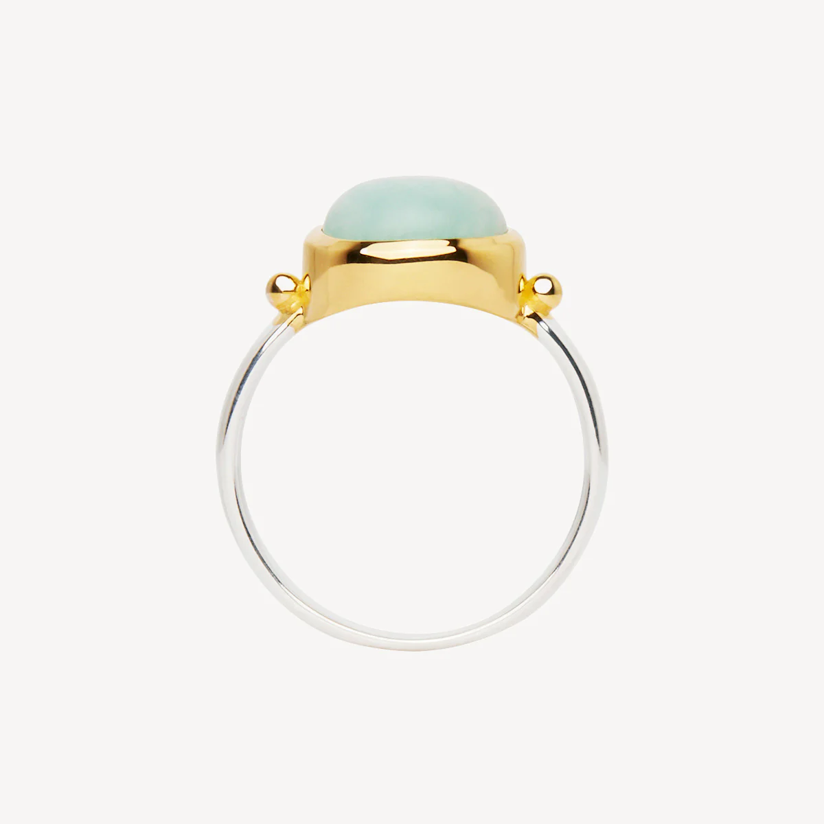 NAJO AZZURO AMAZONITE 2 TONE RING MEDIUM