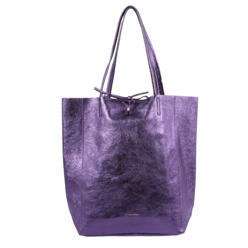 MAISON FANLI LARGE TOTE METALLIC PURPLE [CLR:METALLIC PURPLE]