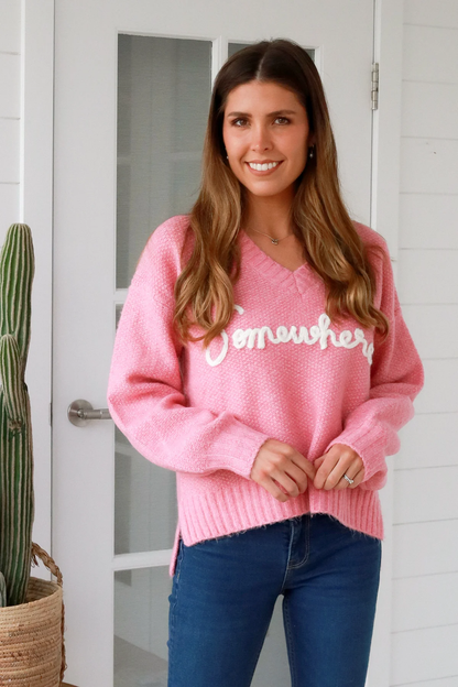 CHARLOTTE THE LABEL PINK FREE SIZE JUMPER SOMEWHERE