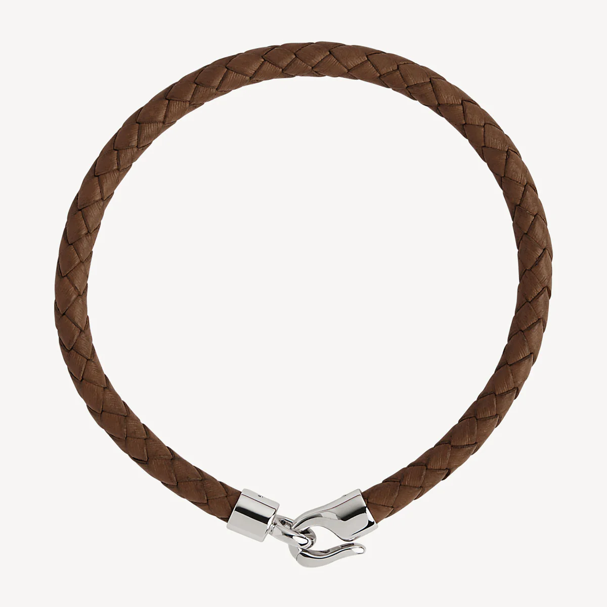 NAJO MENS THE MARINER TAN LEATHER BRACELET 21CM