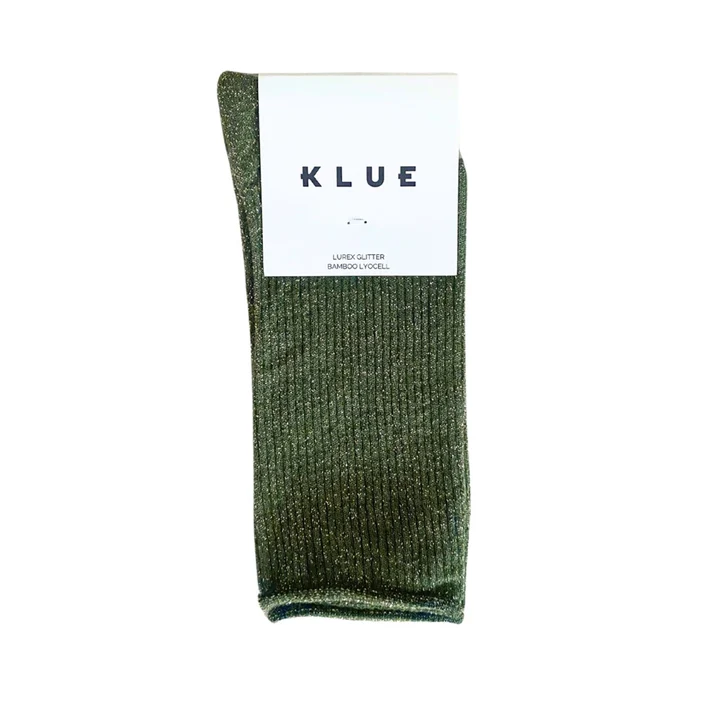 KLUE GLITTER LUREX KHAKI SOCKS