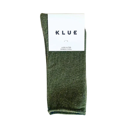 KLUE GLITTER LUREX KHAKI SOCKS