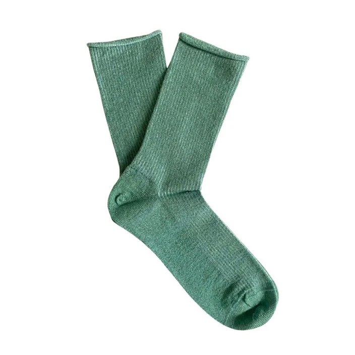 KLUE GLITTER LUREX MINT GREEN SOCKS