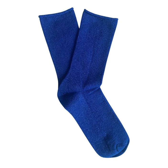 KLUE GLITTER LUREX ELECTRIC BLUE SOCKS