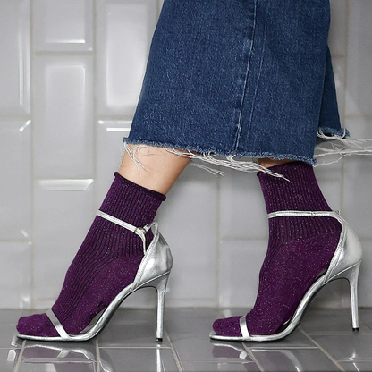KLUE GLITTER LUREX PURPLE SOCKS