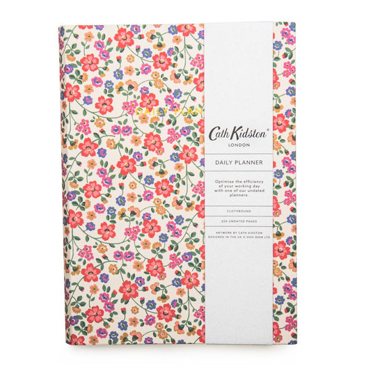 CATH KIDSTON A5 SOFT CLOTH COVER DAILY PLANNER CREAM FLORAL