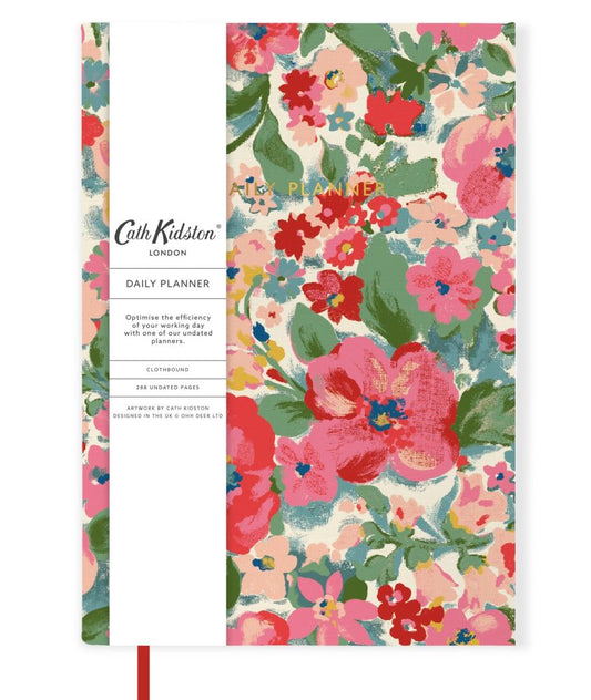 CATH KIDSTON A5 SOFT CLOTH COVER DAILY PLANNER PAINTERLY FLORAL