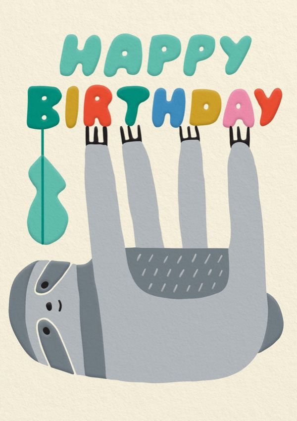 OHH DEER CARD HAPPY BIRTHDAY SLOTH