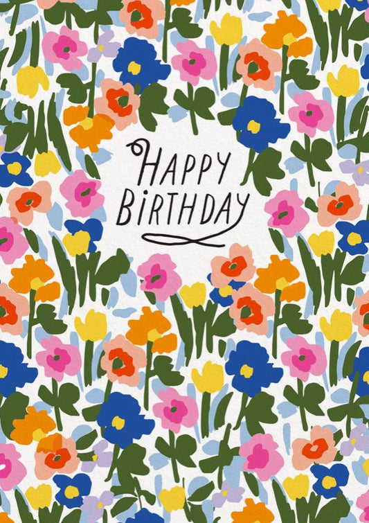 OHH DEER CARD HAPPY BIRTHDAY FLOWERS