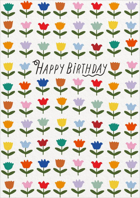 OHH DEER CARD HAPPY BIRTHDAY TULIPS