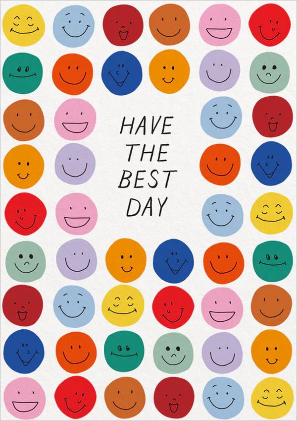 OHH DEER CARD HAVE THE BEST DAY SMILEY FACES