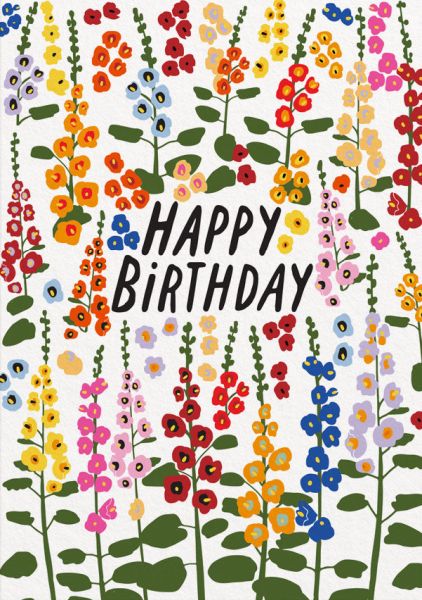 OHH DEER CARD FOXGLOVES HAPPY BIRTHDAY