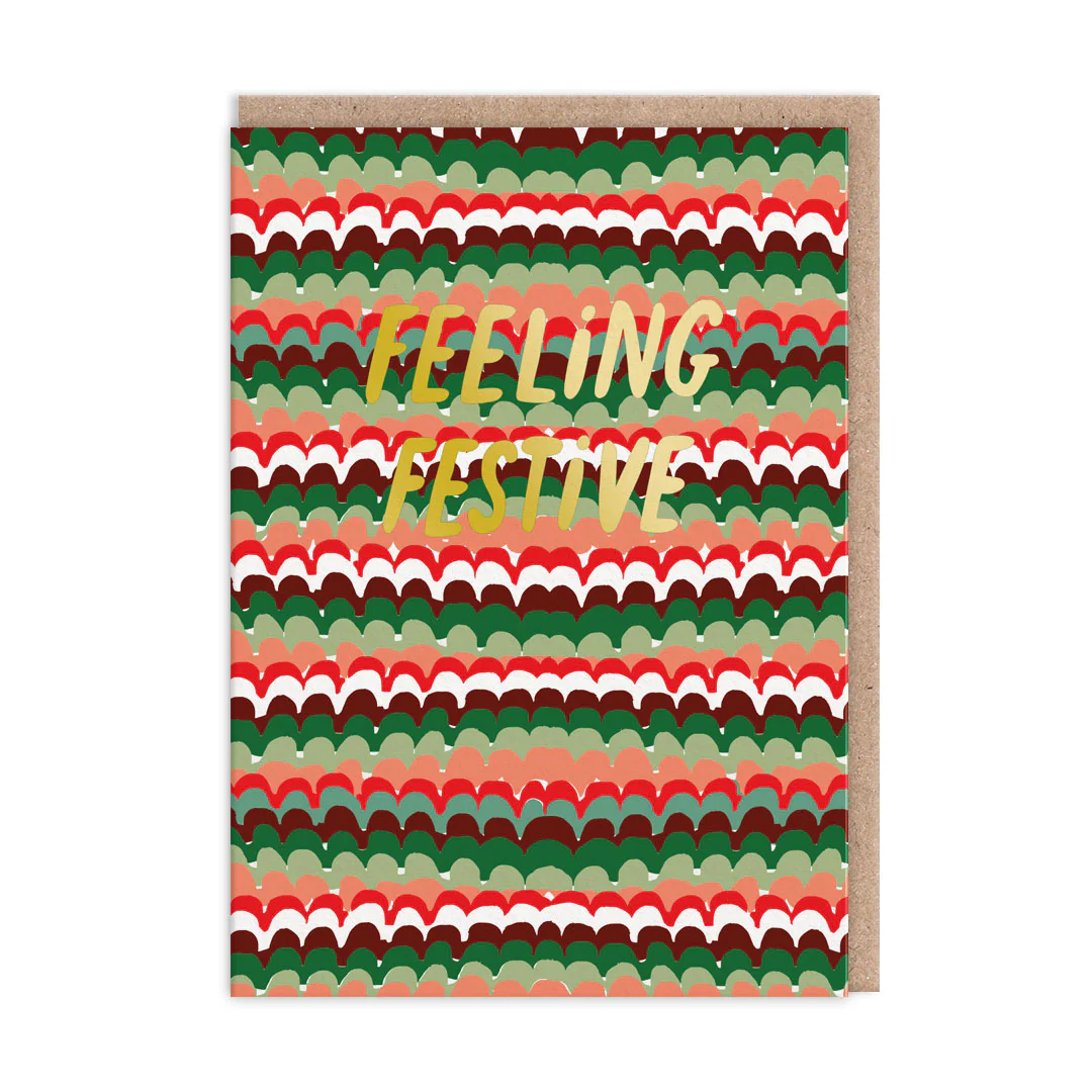 OHH DEER CARD FESTIVE SCALLOPS