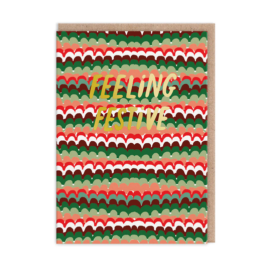 OHH DEER CARD FESTIVE SCALLOPS
