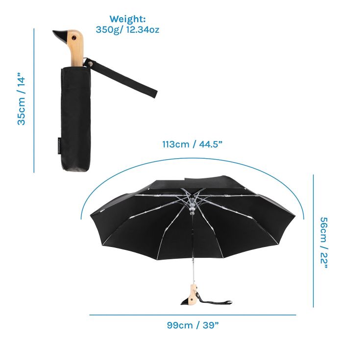 DUCK UMBRELLA COMPACT BLACK