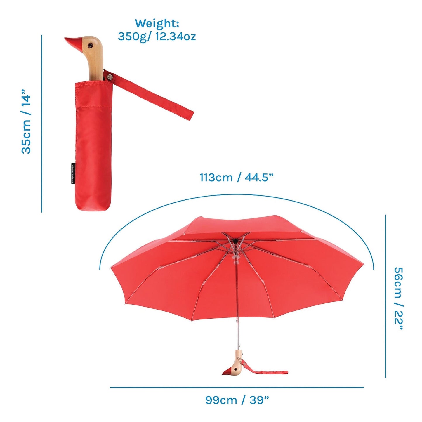 DUCK UMBRELLA COMPACT RED