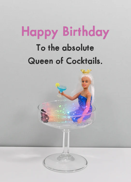 BOLD & BRIGHT CARD QUEEN OF COCKTAILS
