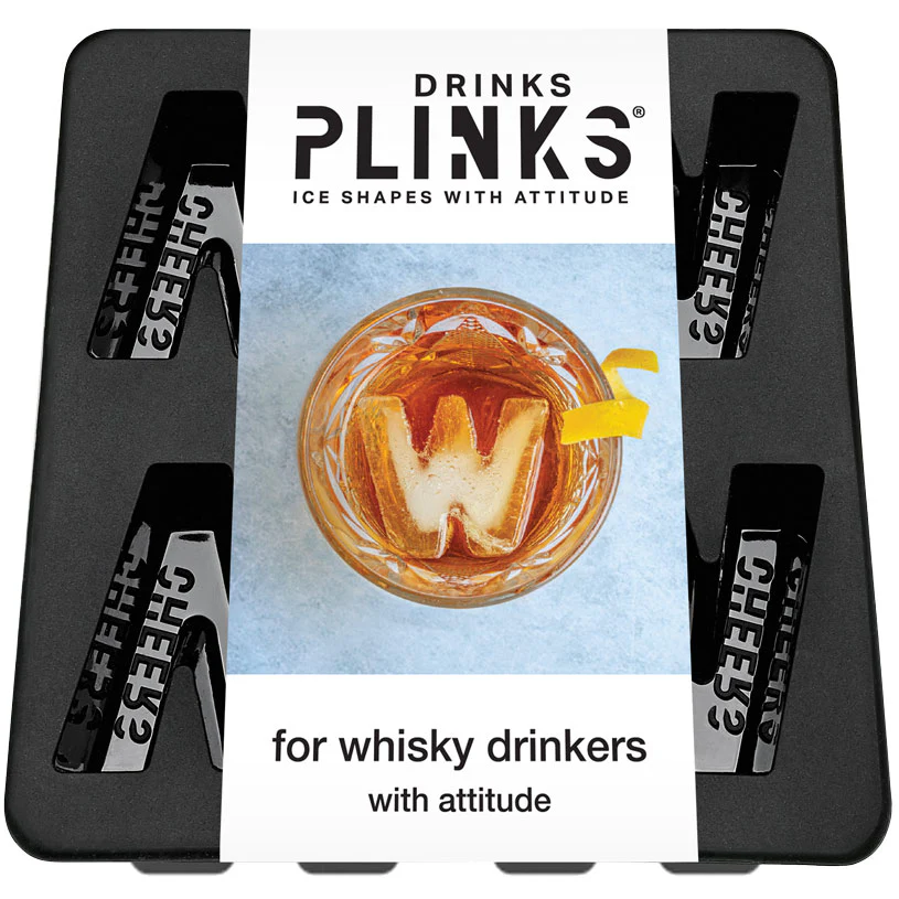 DRINKS PLINKS LETTER W FOR WHISKY SILICONE TRAY