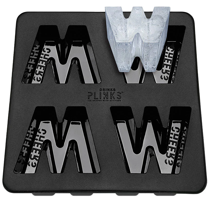 DRINKS PLINKS LETTER W FOR WHISKY SILICONE TRAY