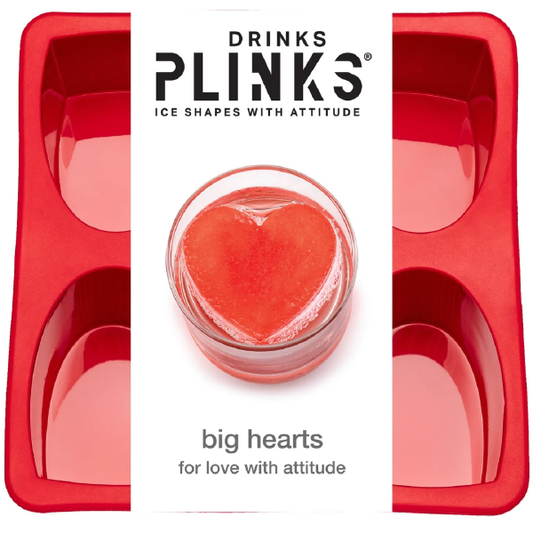 DRINKS PLINKS LOVE HEART SILICONE TRAY