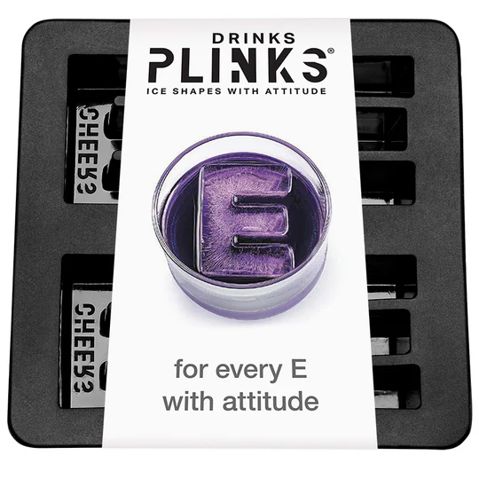 DRINKS PLINKS LETTER E SILICONE TRAY