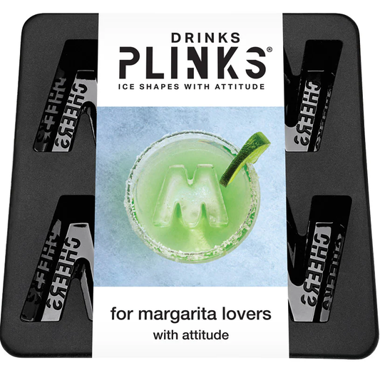 DRINKS PLINKS LETTER M FOR MARGARITA SILICONE TRAY BLACK