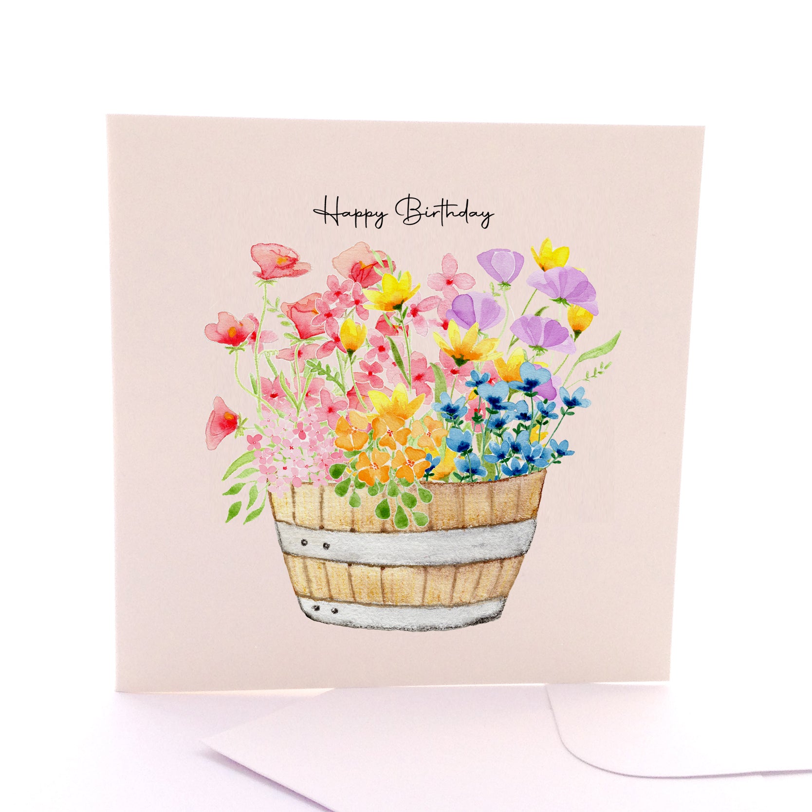 SKETCHY CARD BARREL OF BIRTHDAY BLOOMS