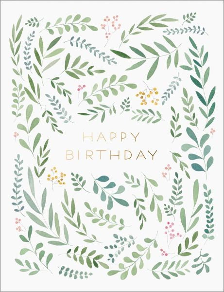 E FRANCES CARD PRETTY LEAVES BIRTHDAY