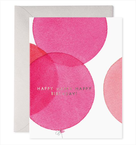 E FRANCES CARD PINK BALLOONS