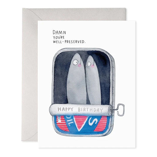 E FRANCES CARD SARDINES BIRTHDAY