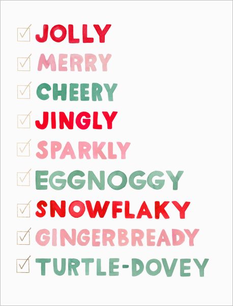 E FRANCES CARD HOLIDAY CHECKLIST