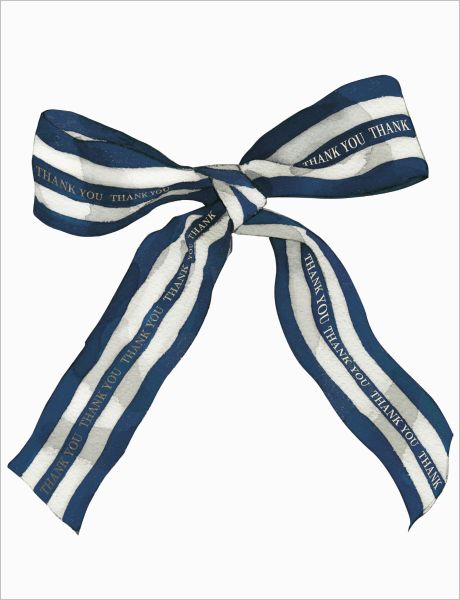 E FRANCES CARD BIG NAVY STRIPED BOW THANKYOU
