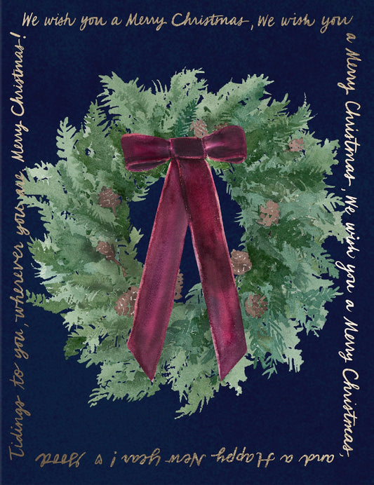 E FRANCES CARD VELVET BOW WREATH
