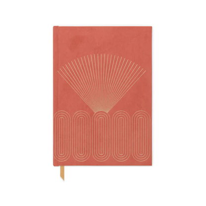 DESIGNWORKS INK SUEDE CLOTH JOURNAL BRIGHT TERRACOTTA