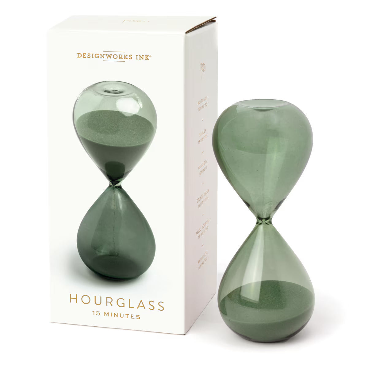 DESIGNWORKS INK HOURGLASS 15MIN EVERGREEN