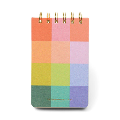 DESIGNWORKS INK TWIN WIRE NOTEPAD RAINBOW CHECK