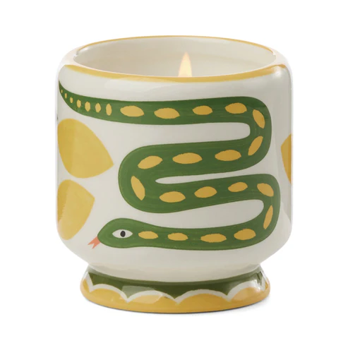 PADDYWAX ADOPO SNAKE CERAMIC CANDLE WILD LEMONGRASS