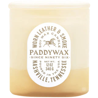 PADDYWAX VISTA CANDLE 340G WORN LEATHER & SMOKE