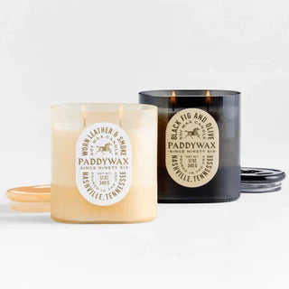 PADDYWAX VISTA CANDLE 340G WORN LEATHER & SMOKE