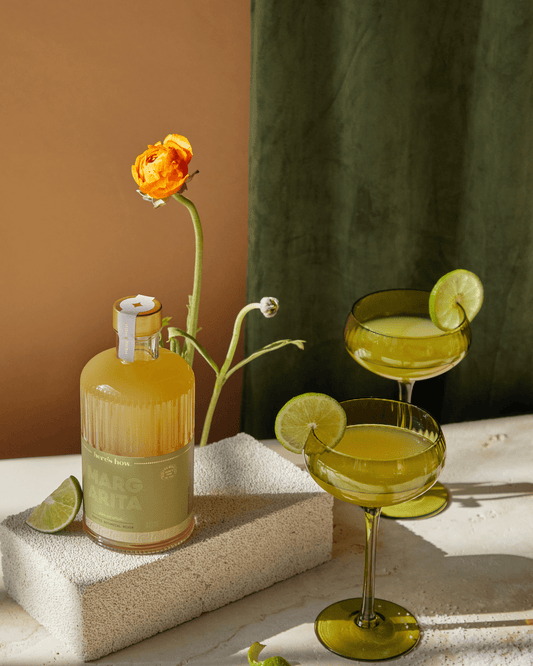 HERE'S HOW LOU COUPE GLASS SET 2 OLIVE