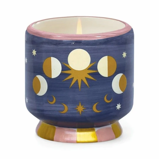 PADDYWAX ADOPO MOON PHASES CERAMIC CANDLE JASMINE & ROSE