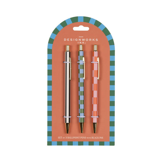 DESIGNWORKS INK ADOPO PENS SET 3 - FLOWER,STRIPE,LEMON