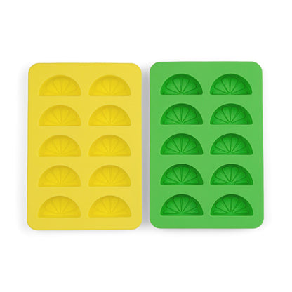 HERE'S HOW THE DOTTY CITRUS WEDGE ICE TRAY SET 2 YELLOW