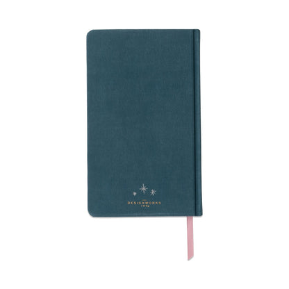 DESIGNWORKS INK CLOTH COLOURED JOURNAL - TEAL MOON