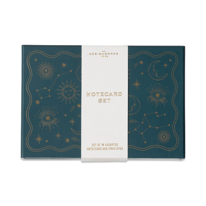 DESIGNWORKS INK NOTECARD SET 16 - CELESTIAL