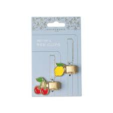 DESIGNWORKS INK SET 2 PEN CLIPS - LEMON & CHERRY