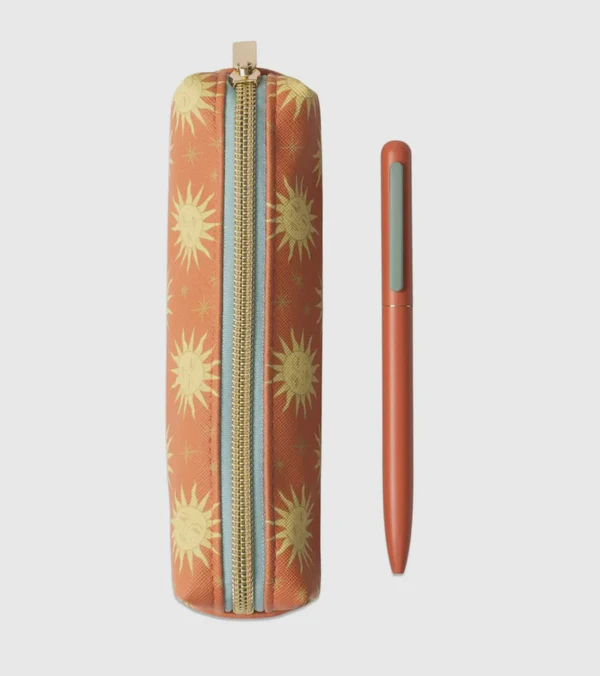 DESIGNWORKS INK PEN & POUCH SET - TERRACOTTA SUN