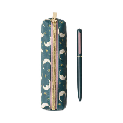 DESIGNWORKS INK PEN & POUCH SET - TEAL MOON